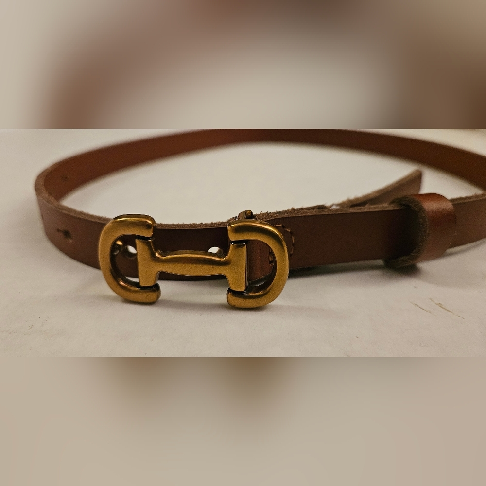 Boden Iris Skinny Snaffle Trim Belt-Tan. XS